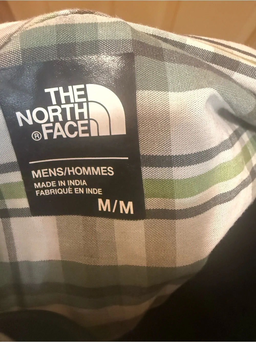 The North Face Men's Short Sleeve Plaid Button-Down Shirt White & Green Sz M